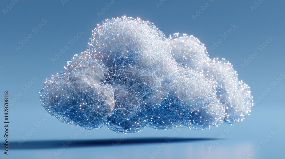 Poster cloud featuring a network of interconnected lines illustrating the concept of structured intelligenc