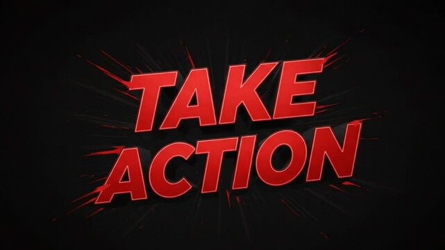 Action-Packed Kinetic Text Animation ‘TAKE ACTION’