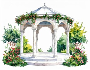 Naklejka premium Serene watercolor gaze adorned with delicate floral accents, a captivating painting of beauty and tranquility