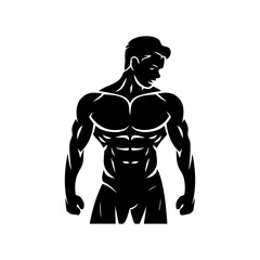 Bodybuilder silhouette vector art for fitness enthusiasts and gym workout motivation design graphic illustration