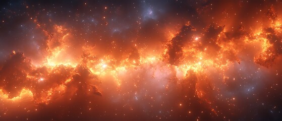Fiery Nebula in Deep Space