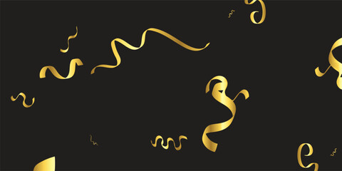 Elegant Luxury Vector with Shiny Golden Confetti on a Clean black Background for Premium Celebration Designs. Golden Confetti Vector on White Background – Luxury Design