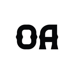 OA monogram logo design letter text name symbol monochrome logotype alphabet character simple logo