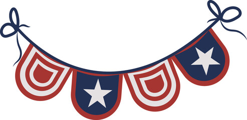 Patriotic Bunting Decoration with Stars and Stripes