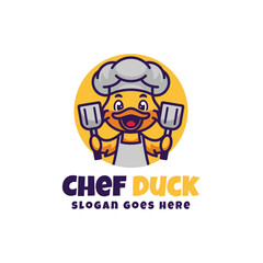 Chef Duck Mascot Logo Design