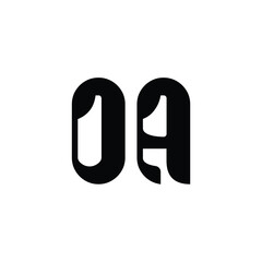 OA monogram logo design letter text name symbol monochrome logotype alphabet character simple logo