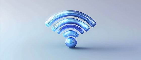Abstract Blue Wifi Symbol Design