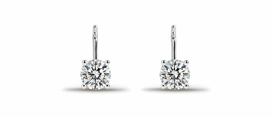 Pair Of Round Cut Diamond Stud Earrings