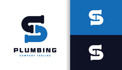 Letter S with Plumbing Logo