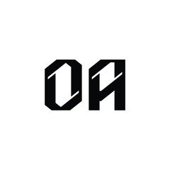 OA monogram logo design letter text name symbol monochrome logotype alphabet character simple logo
