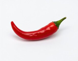 Vibrant red pepper on white background, a detailed studio shot of fresh produce