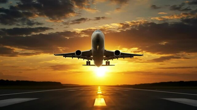 Majestic Airbus A350 Take Off at Sunset