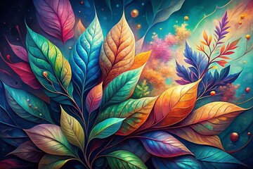 Surreal Watercolor Leaf Illustrations: Intricate Botanical Designs for Business Marketing