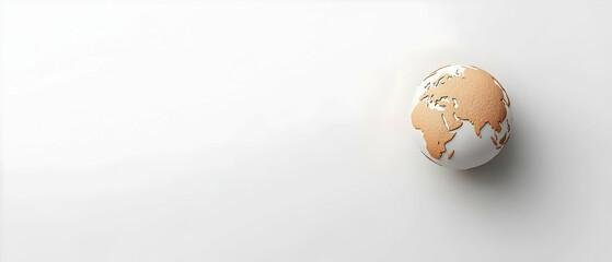 Detailed 3D Globe On White Background