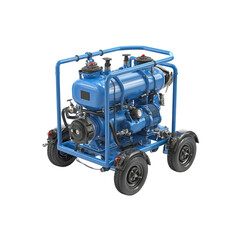 Fototapeta premium Blue Portable Diesel Water Pump for Industrial Use