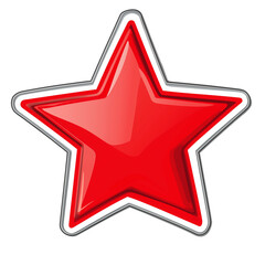 Obraz premium Red star icon in a simple design. PNG image, transparent background