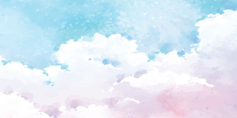 Abstract Sky Watercolor Background with Flowing Brush Textures in Light Blue and White – Ideal for Stationery, Branding & Packaging. Watercolor Texture with Sky Tones