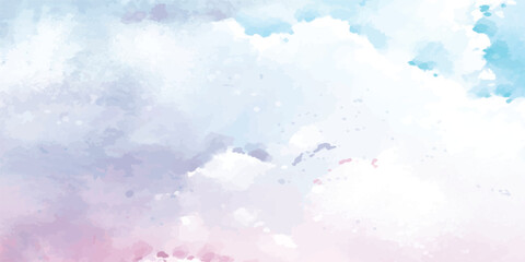 Abstract Sky Watercolor Background with Flowing Brush Textures in Light Blue and White – Ideal for Stationery, Branding & Packaging. Watercolor Texture with Sky Tones