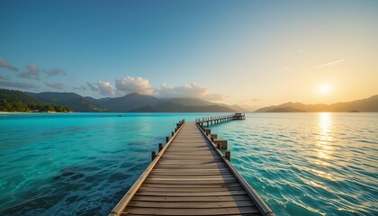 Fototapeta premium Bridge to Paradise A Tropical Escape