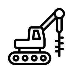 drill rig line icon