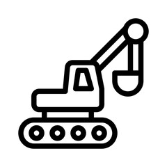 excavator line icon