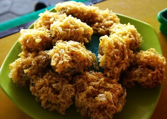 Perkedel, potato balls with spices and fried with eggs, a typical Indonesian dish that is suitable as a side dish