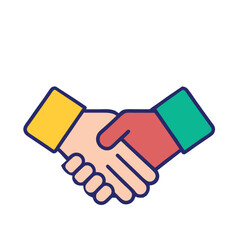Handshake color Icon on White Background