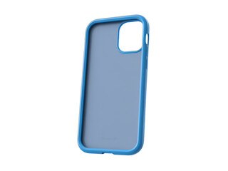 Stylish protective phone case featuring blue frame and modern design on transparent background