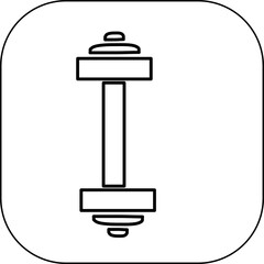 Minimalist line icon of vertical dumbbell representing fitness, gym and strength training.