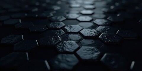 Obraz premium Abstract Dark Hexagonal Pattern Background Texture A Seamless Design for Digital Projects