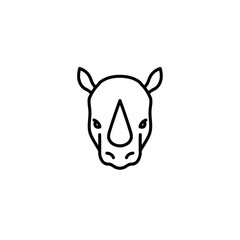 Minimalist Rhino Head Icon: Wildlife Conservation Symbol