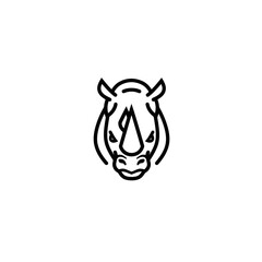 Rhinoceros Head Minimalist Line Art Icon