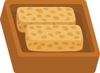 Flat Illustration of a Sliced Tempe
