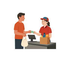 Flat Illustration of Transaction