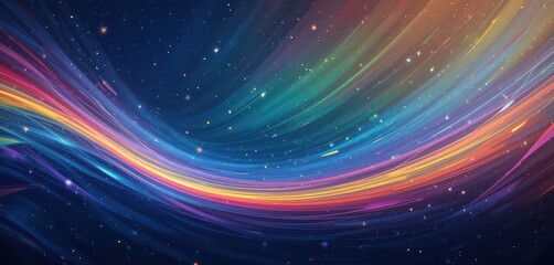 Obraz premium Colorful Light Swirls in Dark Starry Space