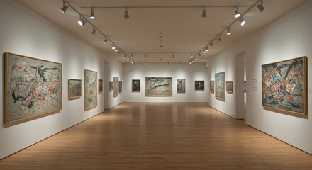 Art Gallery with Abstract Paintings