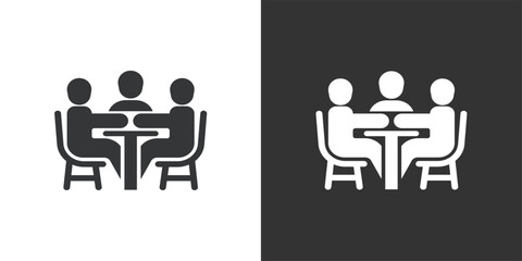 Team meeting icon. Solid glyph series icon