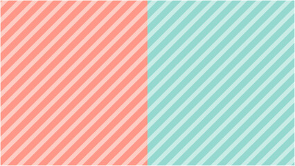 ツートーン 斜めストライプ模様 背景素材 16:9サイズ レッド ターコイズブルー