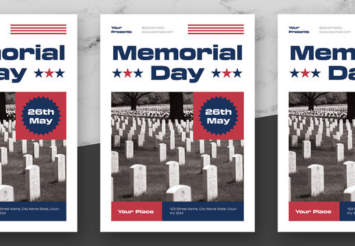 Red And Blue Memorial Day Flyer