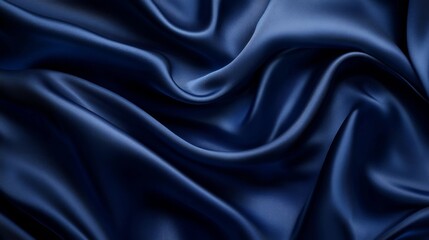 Obraz premium Luxurious Navy Blue Satin Fabric Texture Background for Design