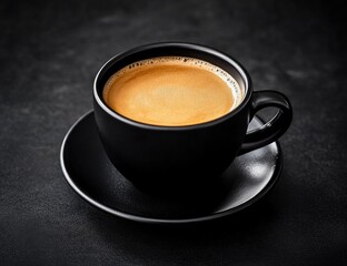 Fototapeta premium Rich Espresso in a Black Cup
