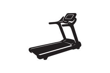 Treadmill silhouette with white background