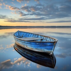 Obraz premium Tranquil Morning on a Still Lake