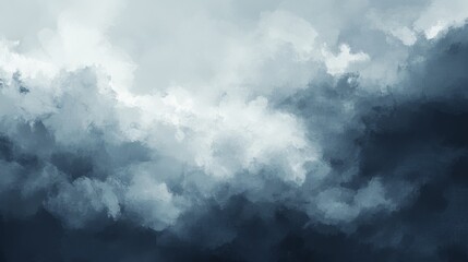 Obraz premium Dramatic Heavy Gray Cloud Sky Painted in Brooding Shades of Gray