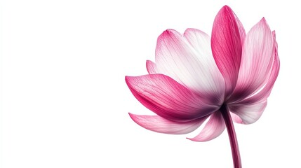 Magnificent lotus flower in vibrant pink hues, showcasing delicate petals