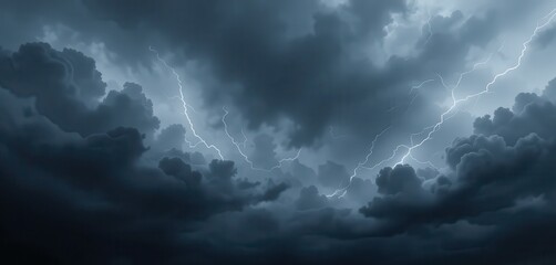 Obraz premium Lightning Storm Image Dark Cloud Sky Strike