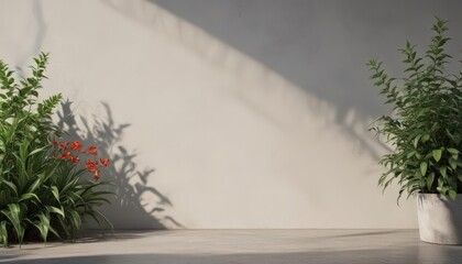 Open magazine with adjustable background, featuring natural plant shadows,  mock up,  professional