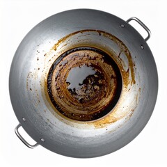 Wok with Soy Sauce Stain on Isolated Background