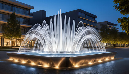 Fototapeta premium Nightfall Elegance The Dancing Fountain
