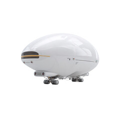 Naklejka premium Futuristic White Egg-Shaped Personal Air Vehicle Render
